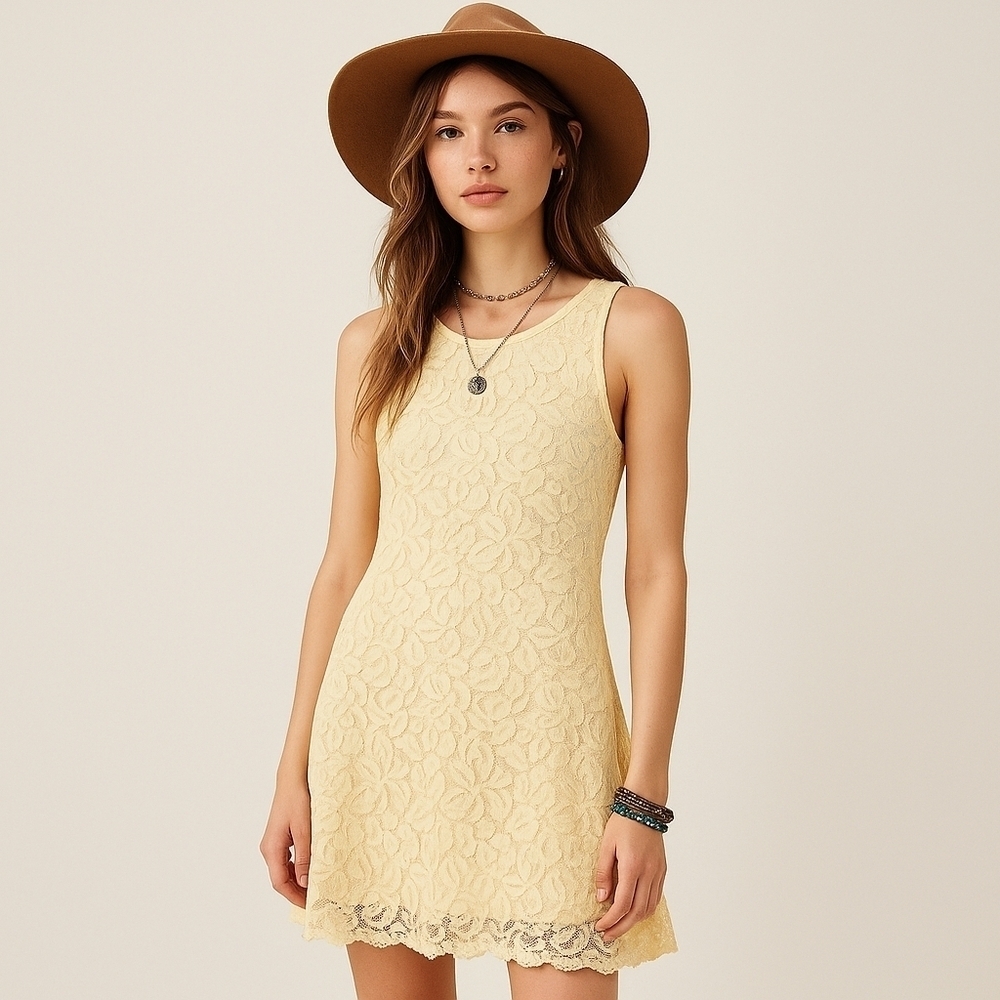 Free People Ivory Lace High-Low A-Line Dress - NWT